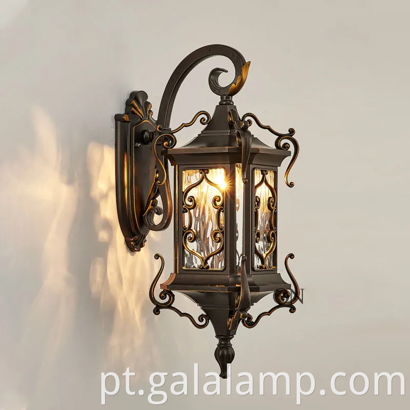 Lâmpada de jardim à prova d'água no estilo europeu para iluminação de parede externa